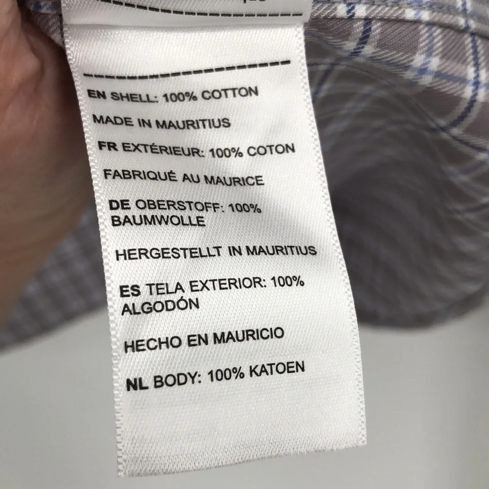 Untuckit Size L Long Sleeve Button Down Wrinkle Free 100% Cotton Maschitano